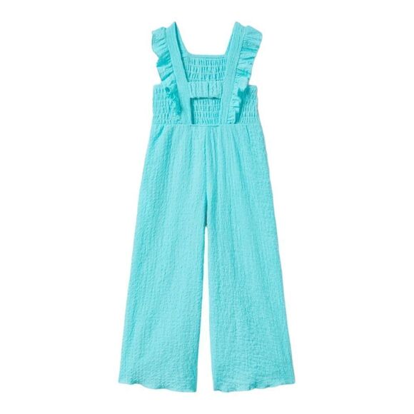ZARA Kids | Turquoise | RUFFLED TEXTURED JUMPSUIT - Picture 2 of 5